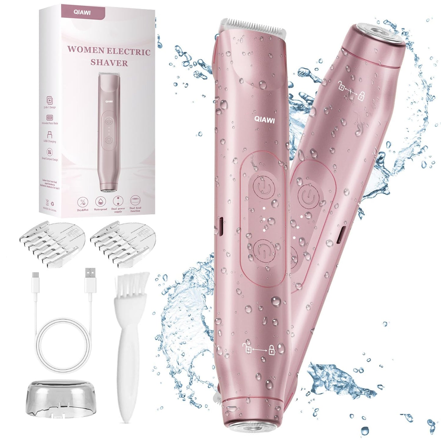 💜 LAST DAY PROMOTION - 50% OFF💜2-in-1 Women’s Electric Shaver – Dual Head Precision Trimmer-sku