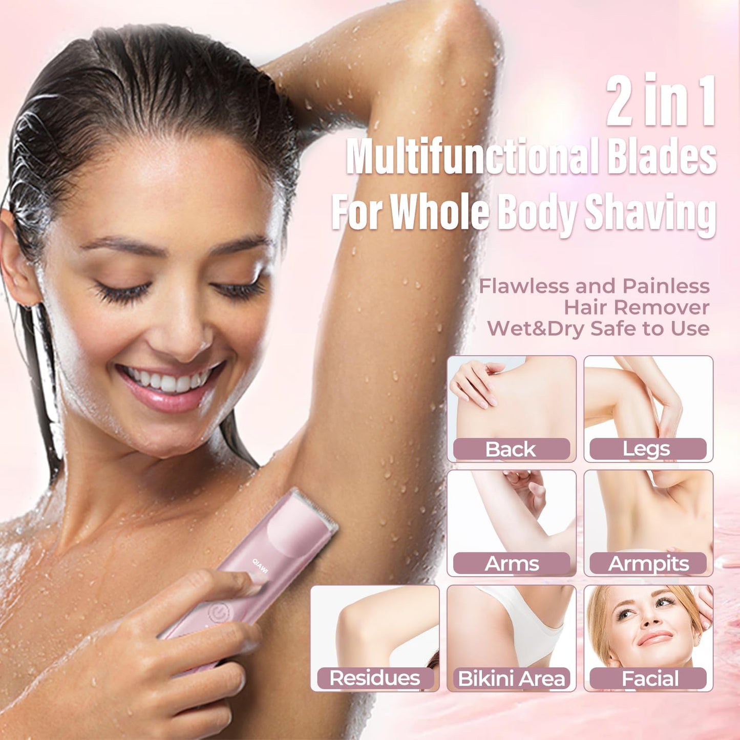 💜 LAST DAY PROMOTION - 50% OFF💜2-in-1 Women’s Electric Shaver – Dual Head Precision Trimmer-sku