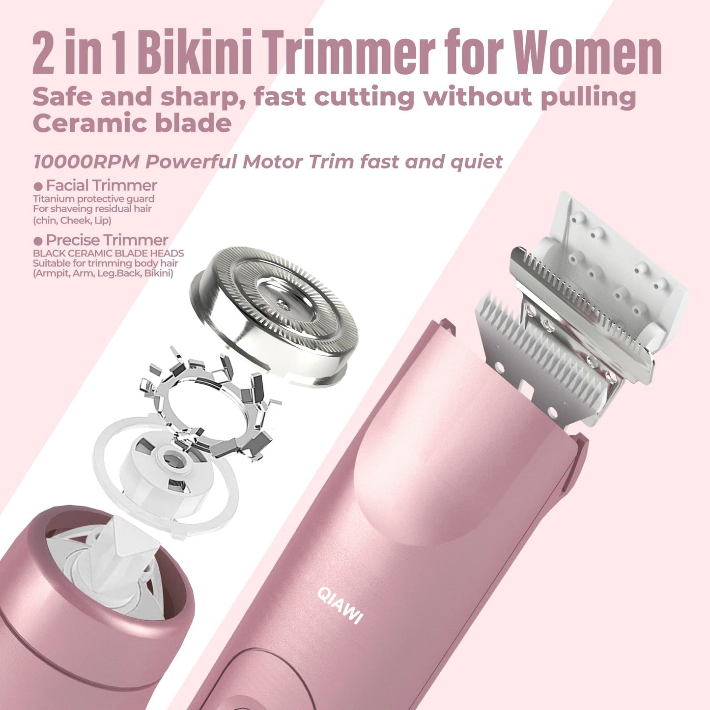 💜 LAST DAY PROMOTION - 50% OFF💜2-in-1 Women’s Electric Shaver – Dual Head Precision Trimmer-sku