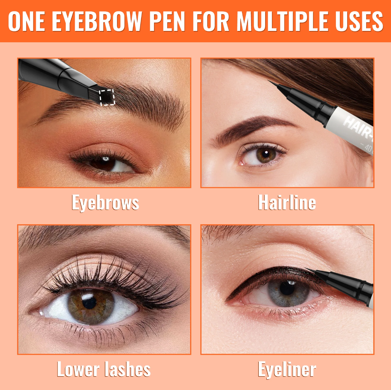 ✏️Last day 60% OFF✏️LOVILDS™ 2-in-1 Microblading Eyebrow Pen with Square Brush